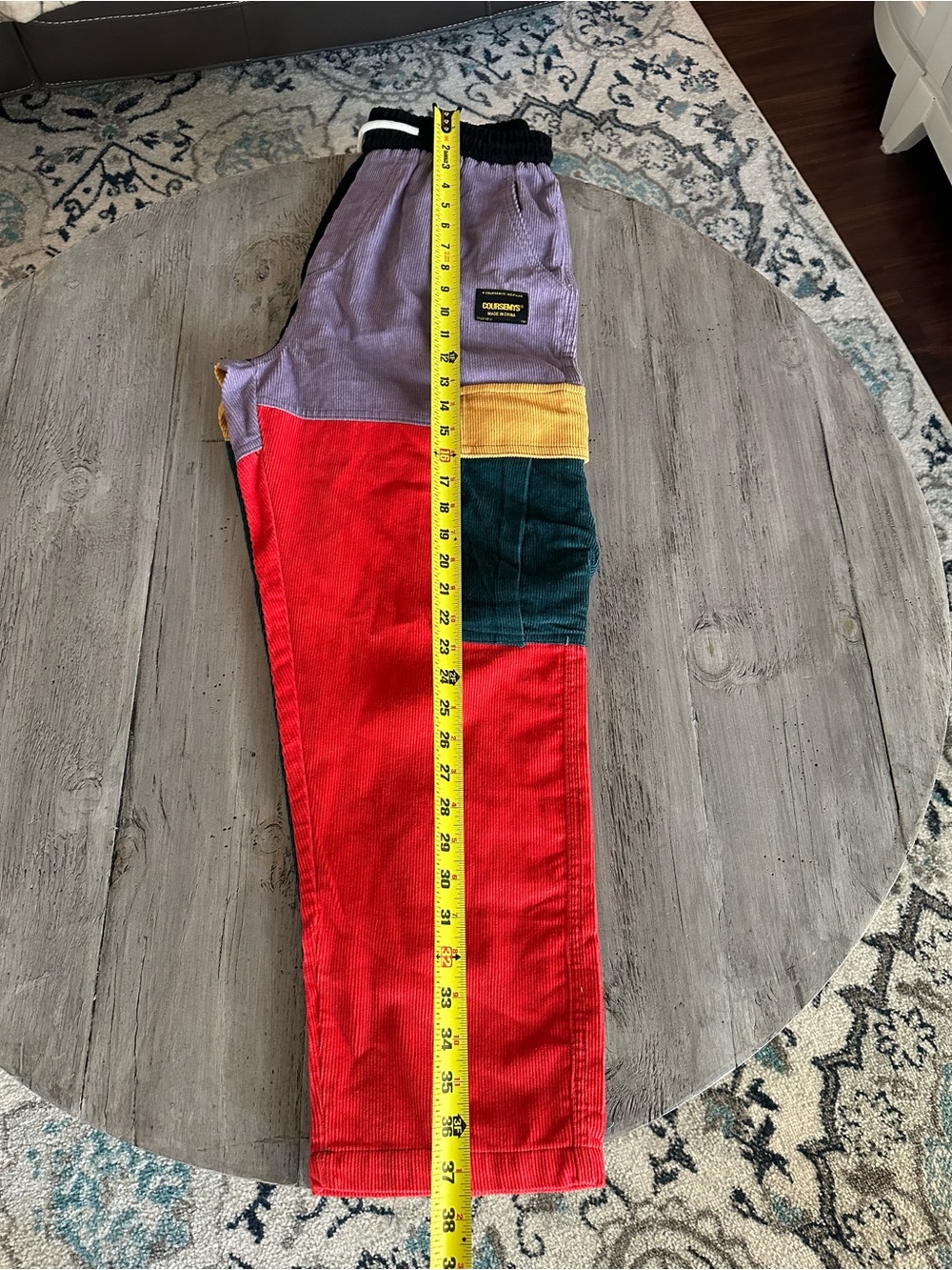 Colorblock Corduroy Cargo Pants - Multicolor - Picture 8 of 10